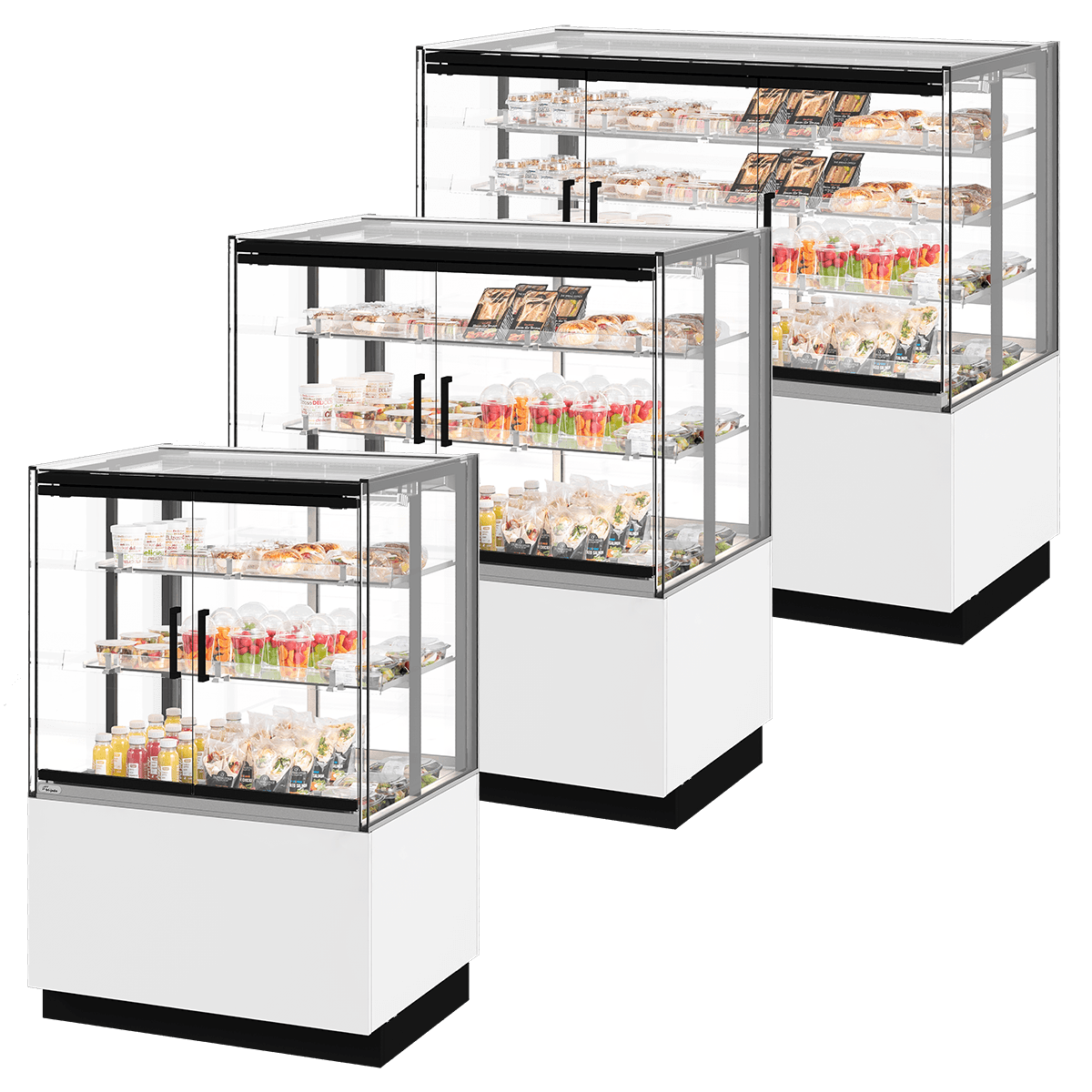 Heated merchandisers for packaged grab and go food - Fri Jado